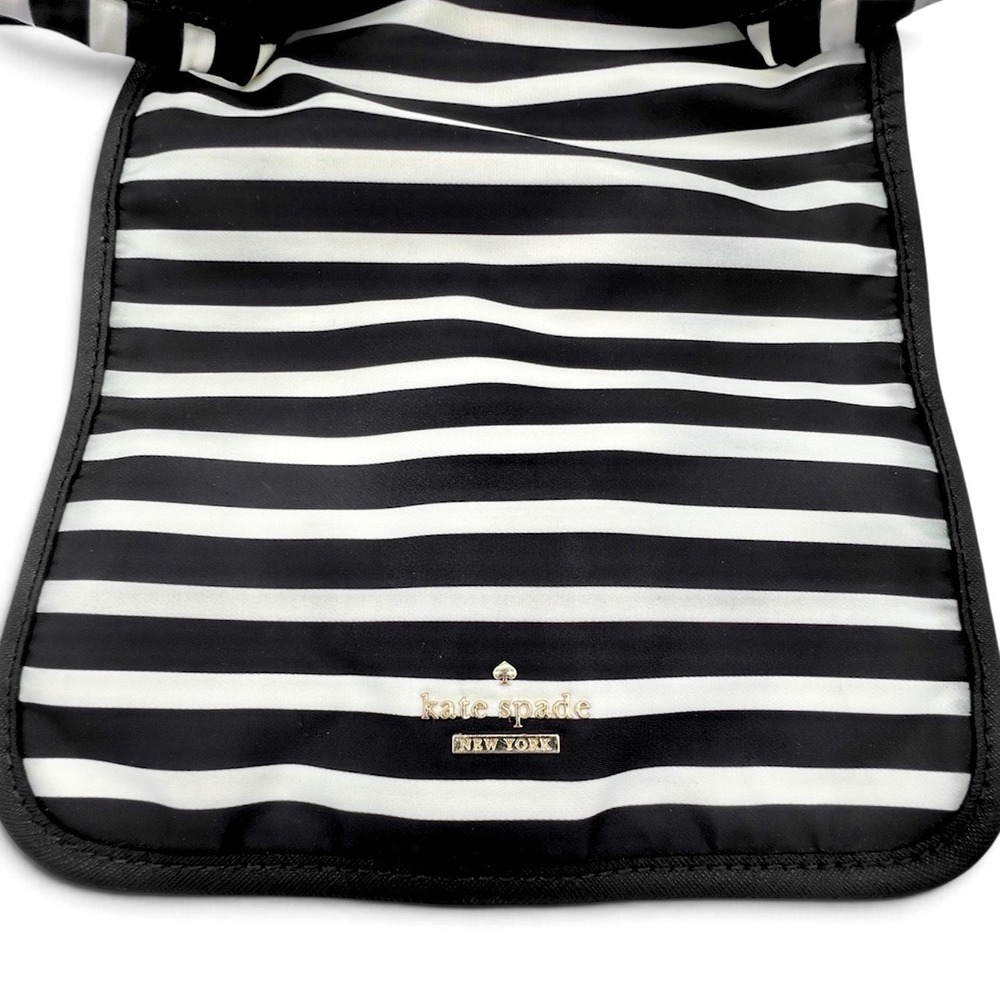 Kate Spade New York Classic Back Pack Black White Stripe Full Size - Picture 12 of 15